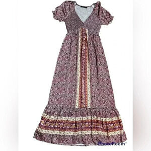 Crimson women’s bohemian prairie maxi‎ dress Sz Small
